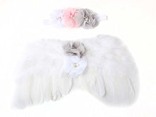 Load image into Gallery viewer, WZT 4 Sets Feather Angel Wings Rhinestone Headband Set Baby Chiffon Flower Headband Hair Accessories Newborn Photo Prop Costume
