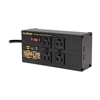 Tripp Lite Isobar 4 Outlet Surge Protector Power Strip with 2 USB Charging Ports, 8ft Long Cord, Right-Angle Plug, Metal, 3330 Joules, Lifetime Limited Warranty & $50K Insurance (IBAR4ULTRAUSBB),Black