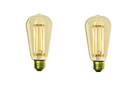 Bulbrite 7W 2700K LED7ST18/22K/FIL-NOS/2 LED ST18 Light Bulb with Medium/Standard Base, Antique (2 Pack)