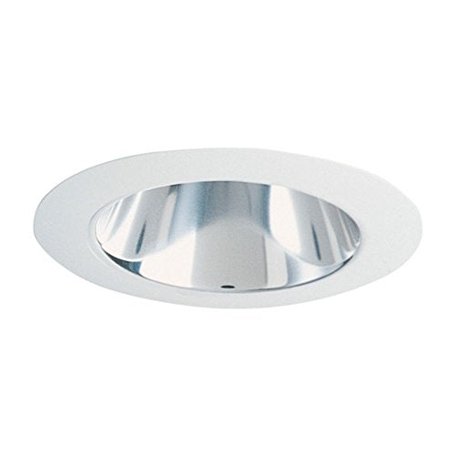 Juno Lighting 442B-WH 4-Inch Deep Cone Recessed Trim, Black Alzak with White Trim