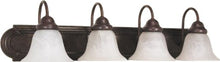 Load image into Gallery viewer, Ballerina 4 Light Vanity Light Bulb: 100 Watt, Shade Color: Alabaster, Finish: Old Bronze
