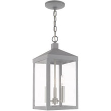 Load image into Gallery viewer, Livex Lighting 20593-80 Nyack - 18.5&quot; Three Light Outdoor Hanging Lantern, Nordic Gray Finish with Clear Glass
