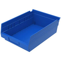 Akro-Mils 30150 Plastic Nesting Shelf Bin Box, (12-Inch x 8-Inch x 4-Inch), Blue, (12-Pack)