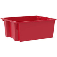 Akro-Mils 35225 Nest and Stack Plastic Storage Container and Distribution Tote, (23-1/2-Inch L x 19-1/2-Inch W x 10-Inch H), Red, (3-Pack)