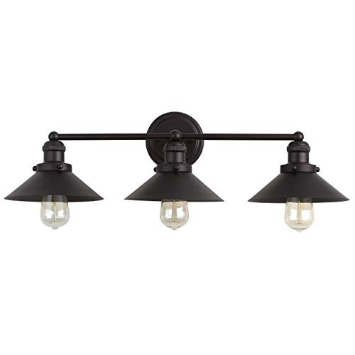 JONATHAN Y JYL7428A, Contemporary June Metal Shade Wall Sconce for Bedroom Livingroom Bathroom, Transitional, Bulb Included Vanity Lighting, 3, Oil Rubbed Bronze
