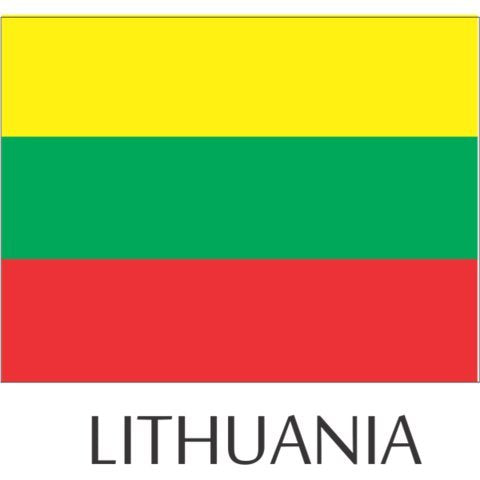Lithuania Flag Hard Hat Helmet Decals Stickers - 12 Pieces