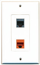 Load image into Gallery viewer, RiteAV - 1 Port Cat6 Ethernet Orange 1 Port RJ45 Shielded Decorative Wall Plate - Bracket Included
