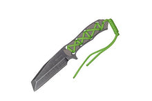 Load image into Gallery viewer, Wartech H-1214-1 Milspec Tactical 9&quot; Neon Green Cord Wrapped Handle with Stonewash Blade Knife
