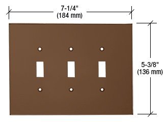 C.R. LAURENCE PMP301BRZ CRL Bronze Triple Toggle Acrylic Mirror Plate