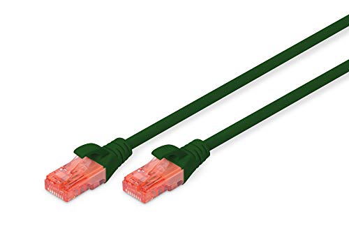 DIGITUS CAT 6 U-UTP Patch Cable, 3m, Network LAN DSL Ethernet Cable, LSZH, Copper, AWG 26/7, Green