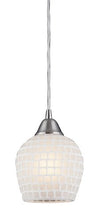 Load image into Gallery viewer, Elk 528-1WHT 1-Light Pendant in Satin Nickel and White Mosaic Glass
