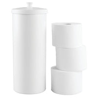 iDesign Kent Plastic Toilet Paper Tissue Roll Reserve Canister, Free-Standing Organizer for Master, Guest, Kid's, Office Bathroom or Closet, 6.25