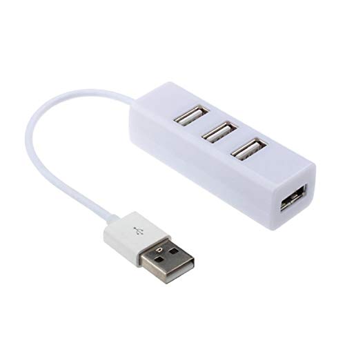 LIYU USB Port Splitter 4 Port Compact Portable High Speed USB 2.0 Data Hub for Windows MacBook Mac Pro Mac Notebook PC and More (White)