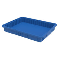 Akro-Mils 33223 Akro-Grid Plastic Slotted Dividable Modu Box Stackable Grid Storage Tote Container, (22-1/2-Inch L x 17-3/8-Inch W x 3-Inch H), (6 Pack), Blue