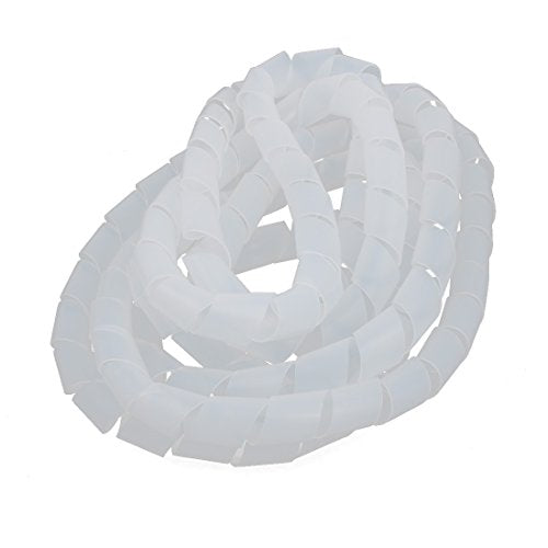Aexit 20mm Dia. Electrical equipment Flexible Spiral Tube Cable Wire Wrap Computer Manage Cord White 4 Meter Length