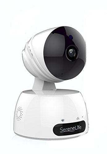 SereneLife Indoor Wireless IP Camera-HD 720p Network Security Surveillance Home Monitoring w/ Night Vision, Motion Detection, 2 Way Audio, PTZ, iPhone Android Mobile App-PC WiFi Access-AZIPCAMHD30