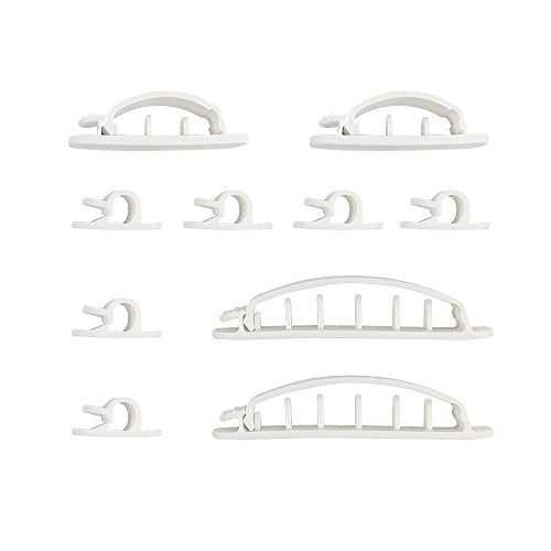 Cable Clips Multi-Pack - Adhesive - White (10 Pack)