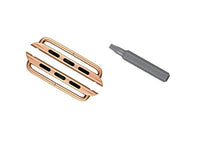 2 Rose Gold Color Lug Adapters Connectors with Outside Screw Bars & Star Tool Compatible with Apple Watch 38mm 40mm 41mm All Series 1 2 3 4 5 6 SE 7 8 Band Replacement - Fits up to 22mm Watch Straps