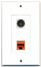 Load image into Gallery viewer, RiteAV - 1 Port Toslink 1 Port Cat6 Ethernet Orange Decorative Wall Plate - Bracket Included
