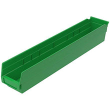 Load image into Gallery viewer, Akro-Mils 30124 Plastic Nesting Shelf Bin Box, (24-Inch x 4-Inch x 4-Inch), Green, (12-Pack)
