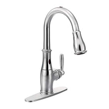 Load image into Gallery viewer, Moen 7185EC Brantford Motionsense Two-Sensor Touchless One-Handle High Arc Pulldown Kitchen Faucet Featuring Reflex, Chrome

