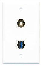 Load image into Gallery viewer, RiteAV - 1 Port USB 3 A-A 1 Port USB B-B Wall Plate - Bracket Included
