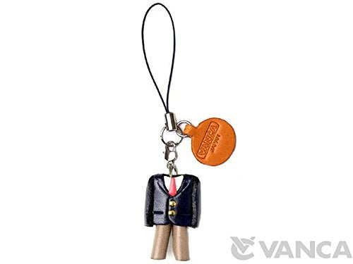 Uniform Boys Blazer Suit Leather Goods mobile/Cellphone Charm VANCA CRAFT-Collectible Uniqe Mascot Made in Japan