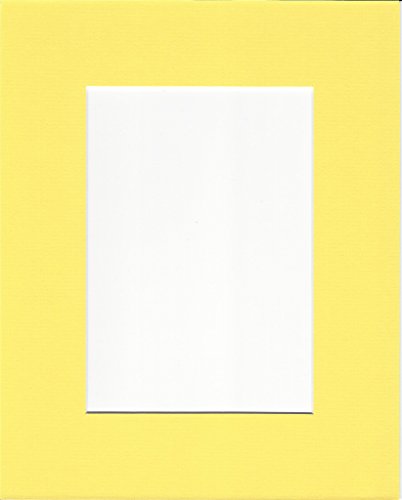 Pack of 5 18x24 Yellow Picture Mats with White Core, for 13x19 Pictures