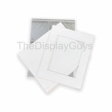 Load image into Gallery viewer, The Display Guys, Pack of 10 White Pre-Cut Picture Mat 5x7 for 4x6 Photo White Core Bevel Cut Mattes Sets+ Backing Board + Clear Plastic Bags (White 10pcs 5x7 Complete Set)
