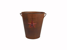 Load image into Gallery viewer, Craft Outlet Tin Bucket with Star, 10.75 by 12-Inch, Rust

