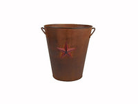 Craft Outlet Tin Bucket with Star, 10.75 by 12-Inch, Rust