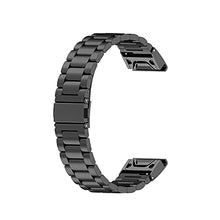 Load image into Gallery viewer, 26mm watchband Metal Straps For Garmin Fenix 6X Pro 5X plus 3HR Easyfit Quick Release Stainless Steel Bracelet for Descent Mk1 Mk2 D2 Delta PX (Black)
