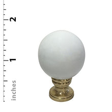 Load image into Gallery viewer, Royal Designs Ceramic Sphere 1.75&quot; Lamp Finial for Lamp Shade, White, Polished Brass Base - Set of 2
