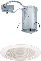 Juno Lighting IC20R & 215-WWH 5-inch IC-Rated Remodel Recessed Housing w/Downlight Enclosed Baffle Trim, White