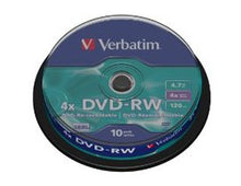 Load image into Gallery viewer, Verbatim DVD-RW 4.7Gb 4x Spindle 10 No 43552 verbatim dvdrw 4.7 gb dvd
