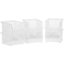 Load image into Gallery viewer, Akro-Mils 08212SCLAR 30210 AkroBins Plastic Storage Bin Hanging Stacking Containers, (5-Inch x 4-Inch x 3-Inch), Clear, 6-Pack
