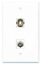 Load image into Gallery viewer, RiteAV - 1 Port Coax Cable TV- F-Type 1 Port USB B-B Wall Plate - Bracket Included
