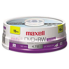 Load image into Gallery viewer, Dvd+rw Discs, 4.7gb, 4x, Spindle, Silver, 15/pack By: Maxell
