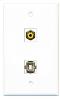 RiteAV - 1 Port RCA Yellow 1 Port USB B-B Wall Plate - Bracket Included