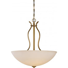 Load image into Gallery viewer, Nuvo Lighting 60/5817 Dillard 4 Light 60W A19 max. Medium Base Pendant with White Glass, Natural Brass
