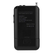 Load image into Gallery viewer, Bewinner AM/FM Decoding Digital Radio/Portable Mini Radio - 2 Band Digital Tuning - with an External Speaker, A Whip Antenna - High Receiving Sensitivity - Suitable for Various Countries(Black)
