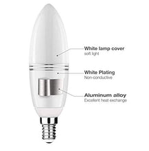 Load image into Gallery viewer, 12W LED Candelabra Light Bulbs 12W LED Candle Bulbs E14 Non-Dimmable LED Chandelier Bulbs,100W Incandescent Bulbs Equivalent,Daylight White 6000K,E14 Small Base,Non-Dimmable,Pack of 4
