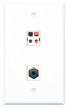 Load image into Gallery viewer, RiteAV - 1 Port RCA Blue 1 Port Speaker Wall Plate - Bracket Included
