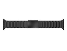 Load image into Gallery viewer, LDFAS Compatible for Apple Watch Band 45mm 44mm 42mm, Titanium Metal Watch Strap with Double Button Clasp for iWatch Bands Compatible for Apple Watch SE, Apple Watch Series 7/6/5/4/3 Band, Black
