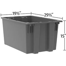 Load image into Gallery viewer, Akro-Mils 35300 Nest and Stack Plastic Storage Container and Distribution Tote, (29-1/2-Inch L x 19-1/2-Inch W x 15-Inch H), Gray, (3-Pack)
