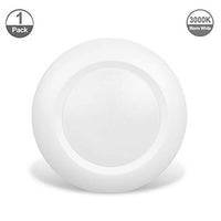 JULLISON 6 Inch LED Low Profile Recessed & Surface Mount Disk Light, Round, 15W, 900 Lumens, 3000K Warm White, CRI80, Driverless Design, Dimmable, ENERGY STAR, cETLus Listed, White(1 Pack) ...