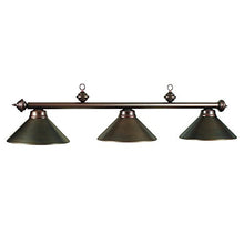 Load image into Gallery viewer, RAM Gameroom Products PR54 ORB 3-Light Billiard Light - 54W in., Oil Rubbed Bronze, 8 ft
