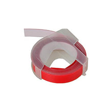 Load image into Gallery viewer, KCMYTONER 3 roll Pack Replace 3D Plastic Embossing Labels Tape for Embossing White on Red 3/8&quot; x 9.8&#39; 9mm x 3m 520102 Compatible for Dymo Executive III Embosser 1011 1550 1570 1610 Label Markers
