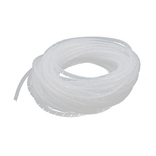 Aexit 3mm Dia Electrical equipment Flexible Spiral Tube Cable Wire Wrap Computer Manage Cord White 20 Meters Long