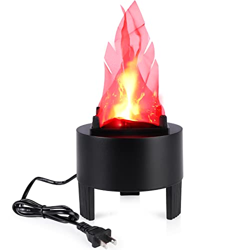 TOPCHANCES 3D Fake Flame Lamp,110V Electric Campfire Artificial Flickering Flame Table Lamp Fake Fire Light Realistic Flame Stage Effect Light for Halloween Christmas Party Festival Decoration